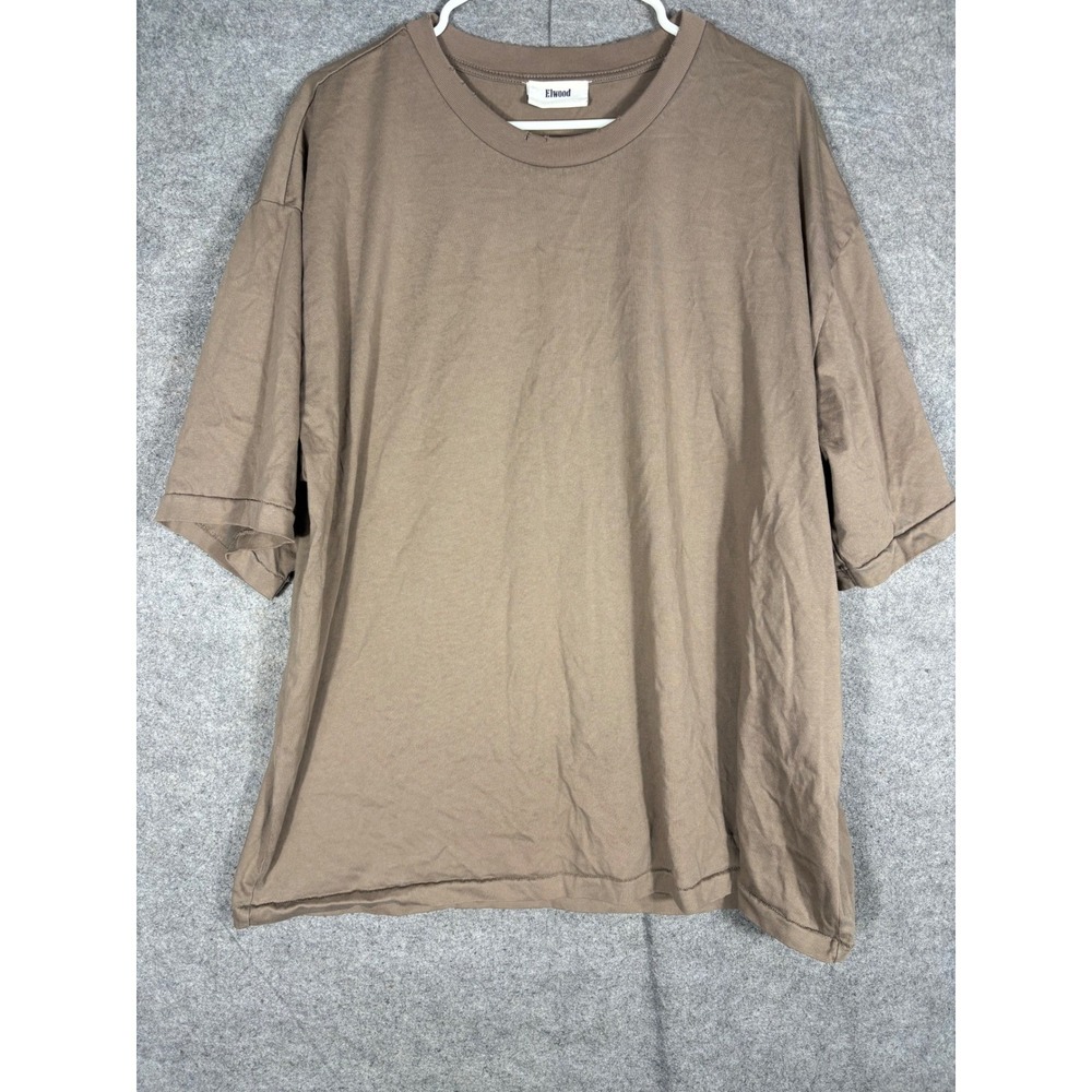 Elwood Mens XL Brown Organic Cotton Relaxed Fit Short Sleeve T-Shirt CT00018